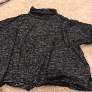 Short sleeve top with slouch neck